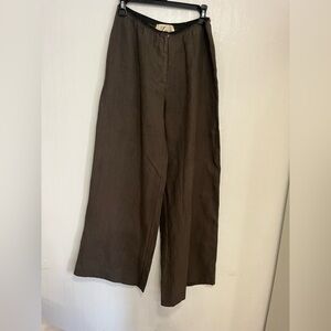 Elegant Wide Leg Brown Trousers